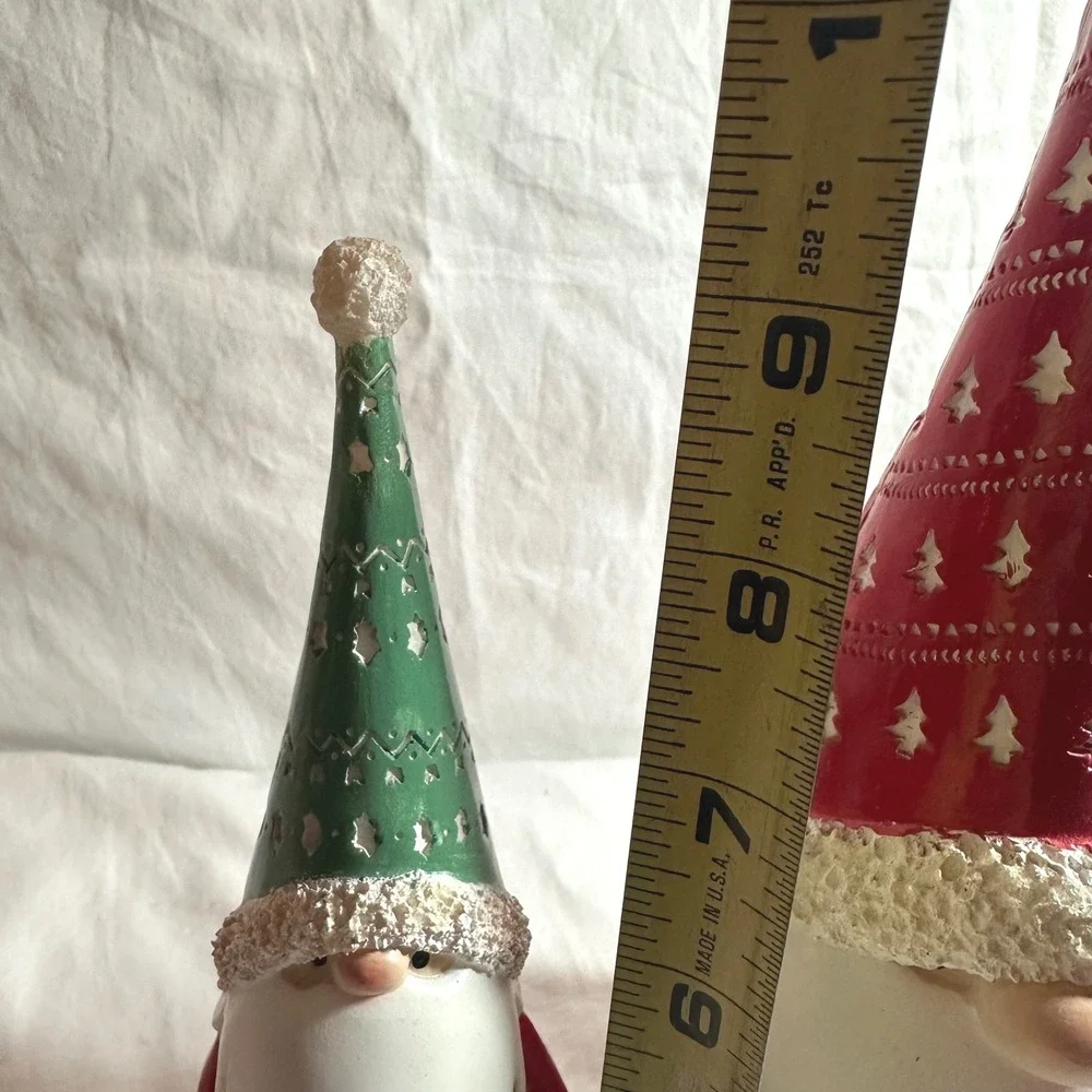 Unbranded Christmas Gnome Figurine Set Red Green Excellent  Holiday Decor Winter